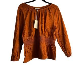 Universal Thread Women's Bishop Rust Long Sleeve Blouse - Size Large - NWT